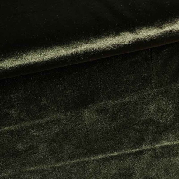 Glänzender Stretch-Samtstoff olivgrün