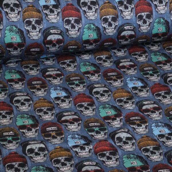 Jogging Alpin Fleece Digital Skull Blau
