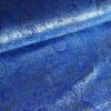 Jacquard Paisley mit Blume blau mit silbernem Lurex