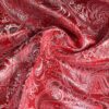 Jacquard Paisley mit Blume rot mit silbernem Lurex