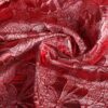 Jacquard Blume Ton in Ton Lurex Rot