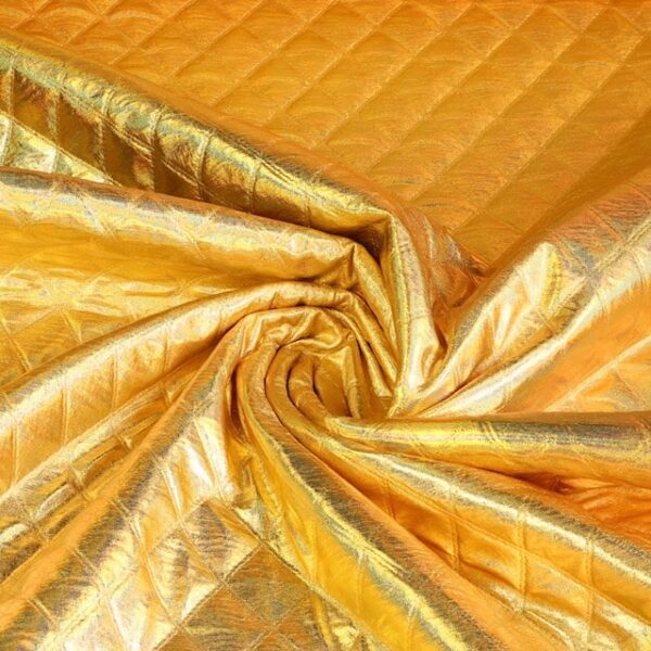Metallischer Stoff Karo 2-farbig gold