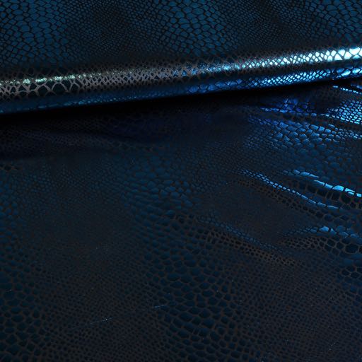 Jersey Stretch Krokodil schwarz / aqua Folie