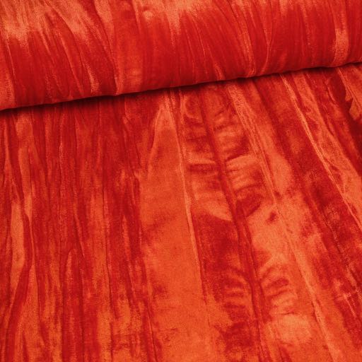 Glänzender Stretch-Samt /Veloursplissee Orange