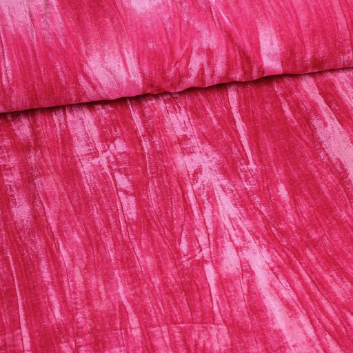 Glänzender Stretch-Samt/Velours plissiert Fuchsia