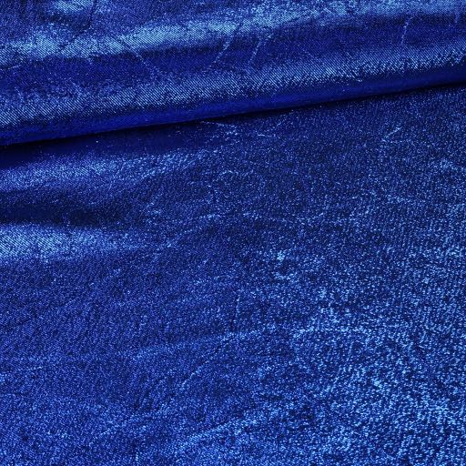 Lurex Stoff geknittert Cobalt