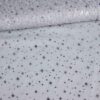 Mesh Stoff Hologramm Glitzer Stern hellgrau