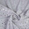 Mesh Stoff Hologramm Glitzer Stern hellgrau