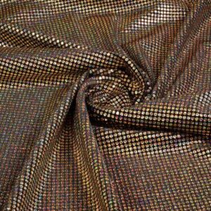 Samtstoff Stretch Hologramm Pailletten gold