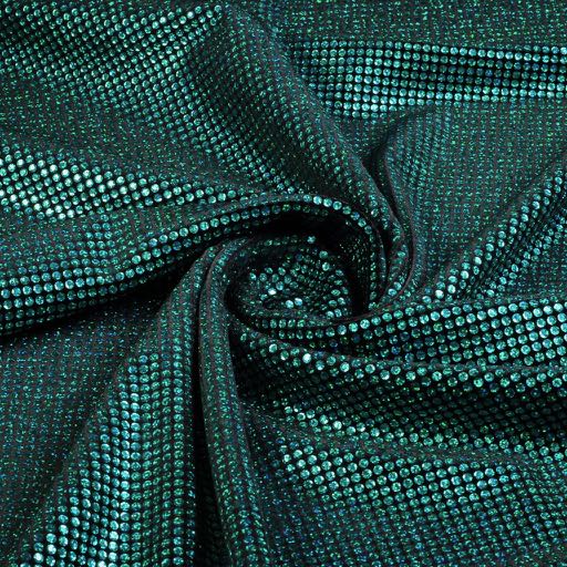 Samtstoff Stretch Hologramm Pailletten grün