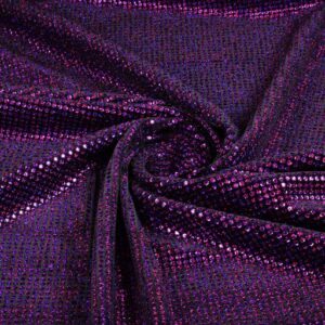 Samtstoff Stretch Hologramm Pailletten lila