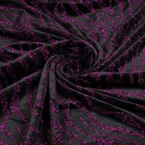 Samtstoff Stretch Glitzerstreifen lila