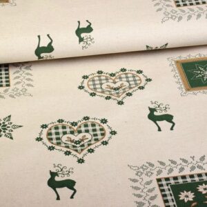 Baumwolle/Leinen Deer Green