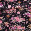 Popeline Stoff 100% Baumwolle Roses Schwarz