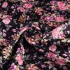Popeline Stoff 100% Baumwolle Roses Schwarz