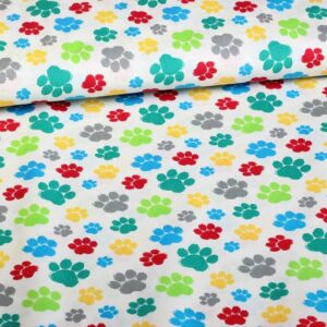 Baumwolle Hundepfoten Weiß