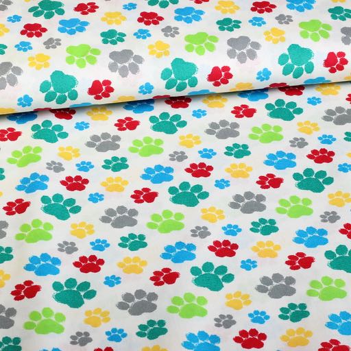 Baumwolle Hundepfoten Weiß