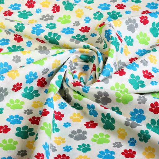 Baumwolle Hundepfoten Weiß