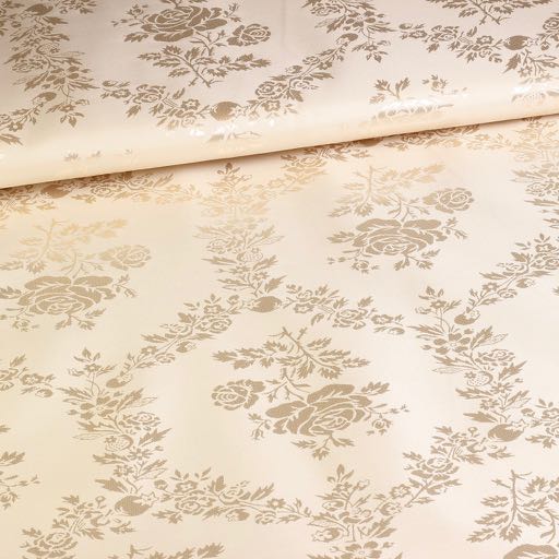 Satinjacquard Rosen champagne