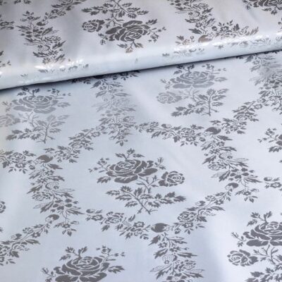 Satijn Jacquard Rosen hellgrau