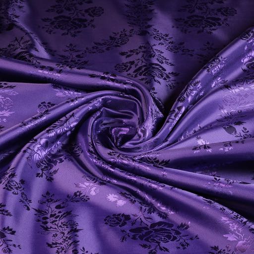 Satijn Jaquard Roos violett