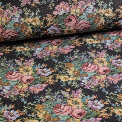 Gobelin kleine Blume Stoff gold