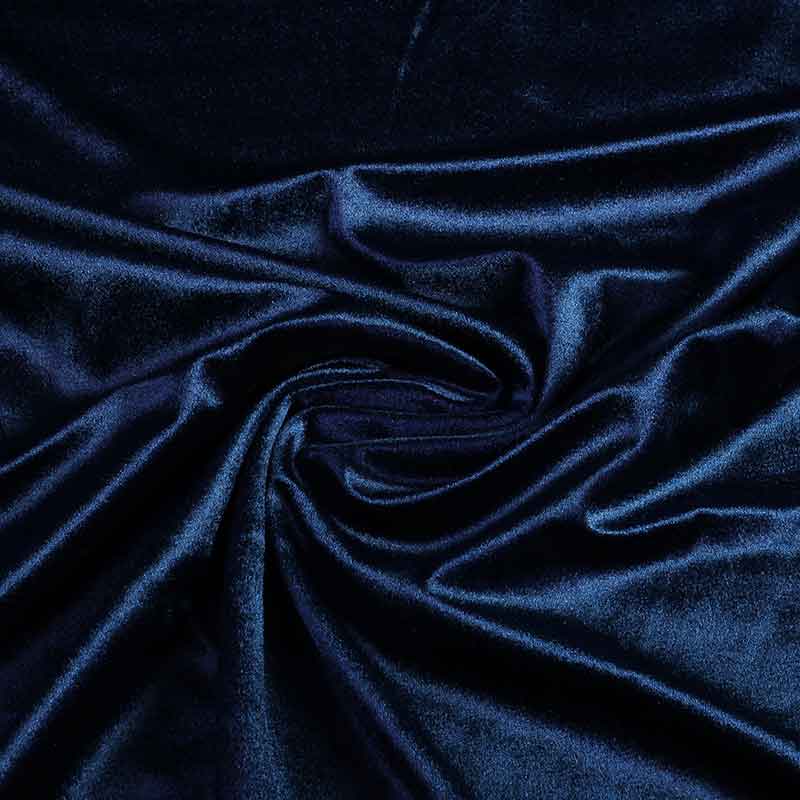 Stretch Velvet Stoff blau
