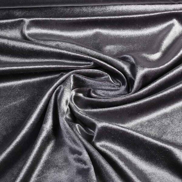 Stretch Velvet Stoff silber