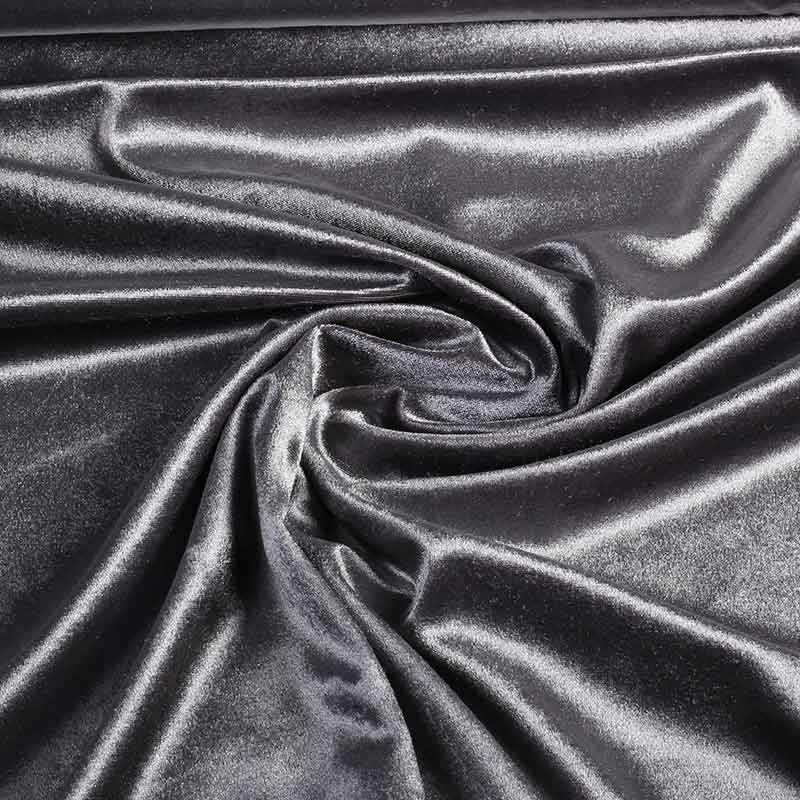 Stretch Velvet Stoff silber