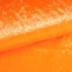 Velours de panne stof fluor oranje