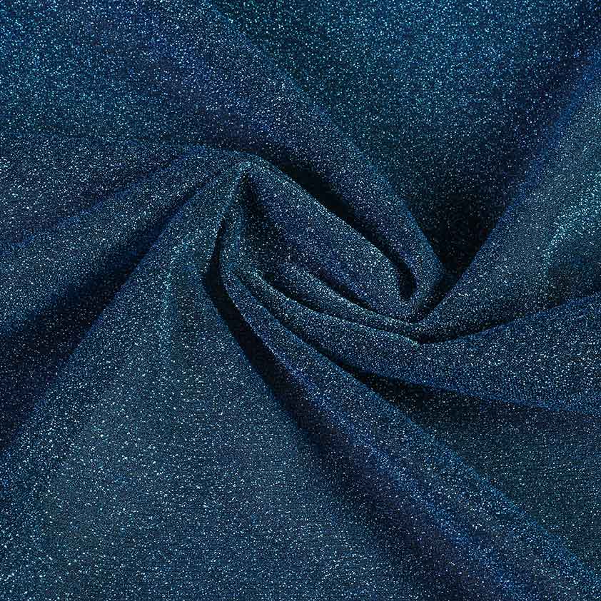 Tricot Lurex Stoff aqua