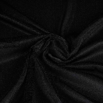 Tricot-Stoff Lurex schwarz