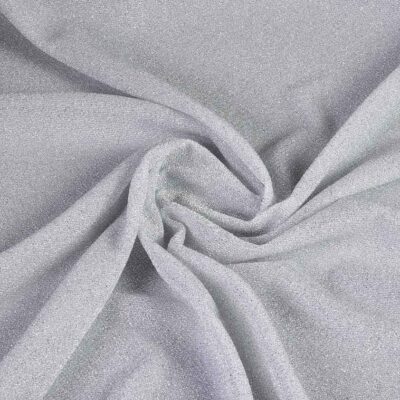 Tricot-Stoff Lurex hellsilber