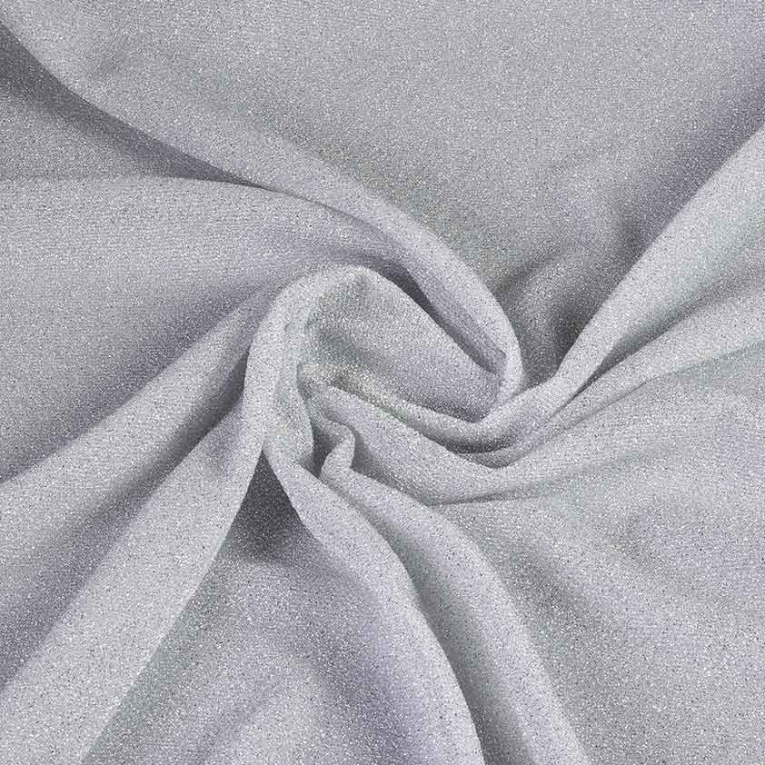 Tricot-Stoff Lurex hellsilber