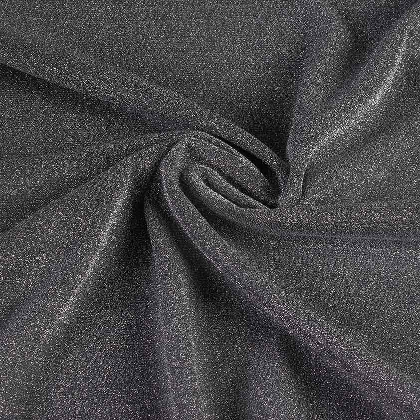 Tricot-Stoff Lurex dunkelsilber
