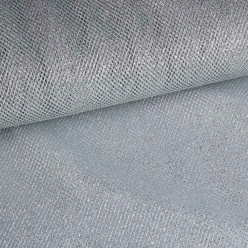 Metallic-Tüll silber