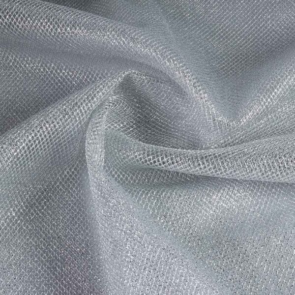 Metallic-Tüll silber