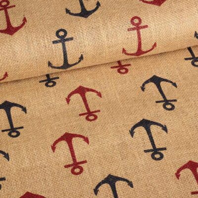 Jute bedruckt Anker