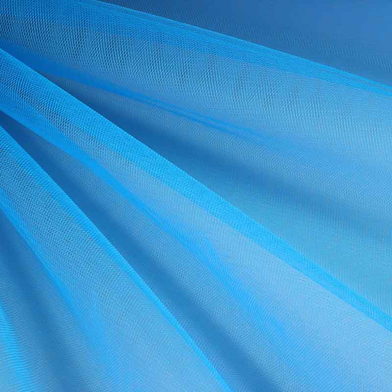 Tüll flammhemmend fluor blau