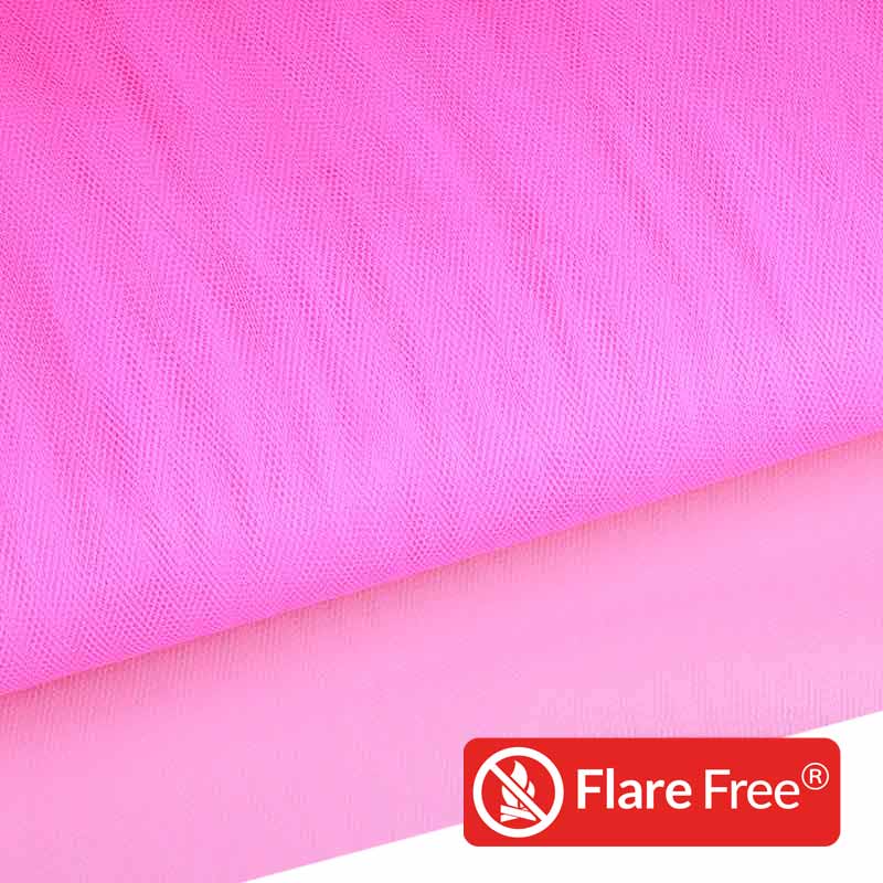 Tüll brandverzögernd fluor rosa