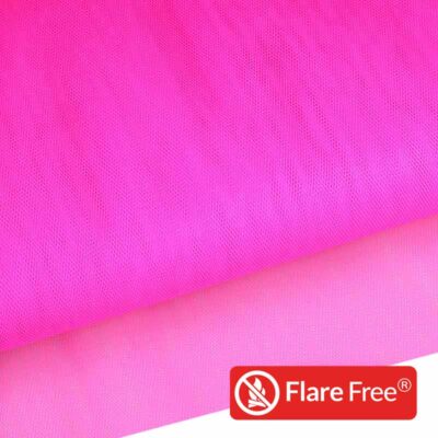 Tüll brandverzögernd fluor felrosa