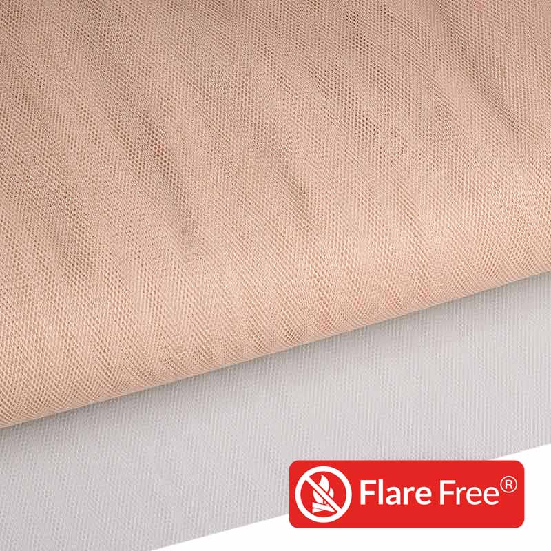 Tüll brandverzögernd beige