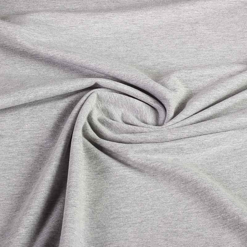 Tricot-Stoff mittelgrau melange