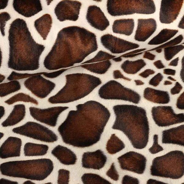 Velboa-Stoff Giraffe braun Camel