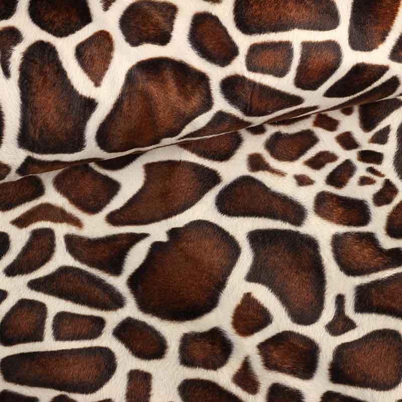 Velboa-Stoff Giraffe braun Camel