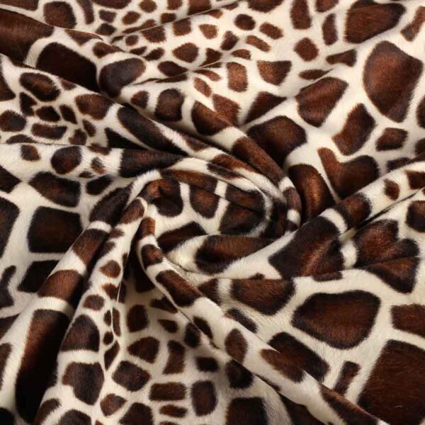 Velboa-Stoff Giraffe braun Camel