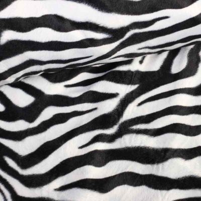 Velboa-Stoff Zebraprint weiß groß