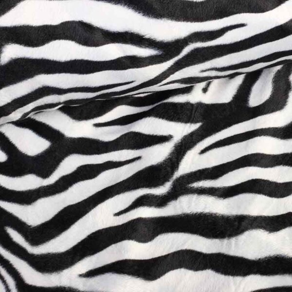 Velboa-Stoff Zebraprint weiß groß