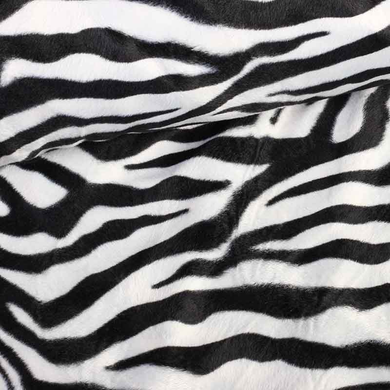 Velboa-Stoff Zebraprint weiß groß