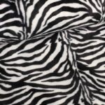 Velboa stof zebraprint wit